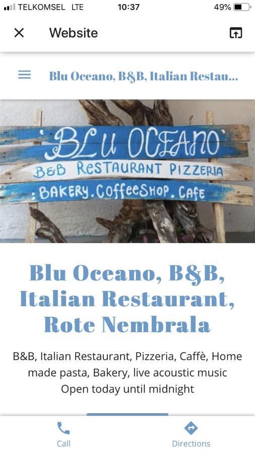 Blu Oceano B&B, Italian Restaurant Nembrala Kültér fotó